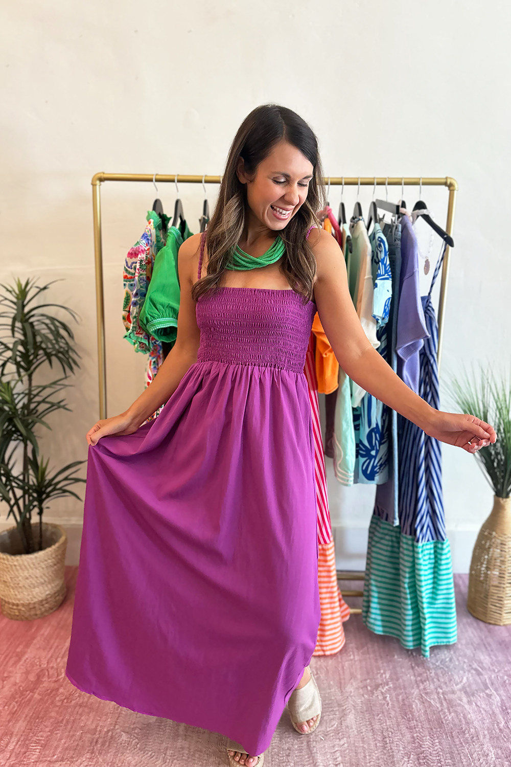 pom pom maxi dress Purple Strap | Women's Summer Maxi Dresses #RRNSM Size:CONT 42 ALICE + OLIVIA Delora Pair it with your