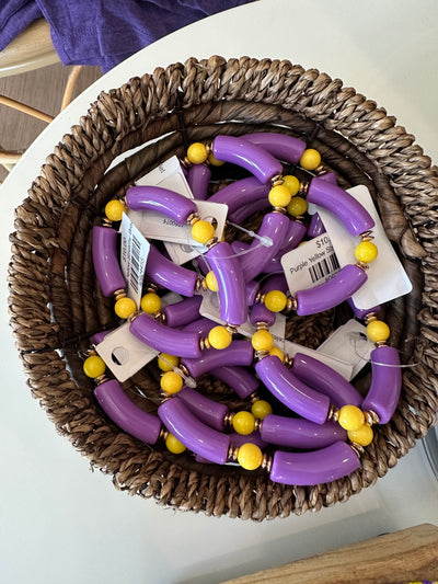 Purple Yellow Stretchy Bracelet