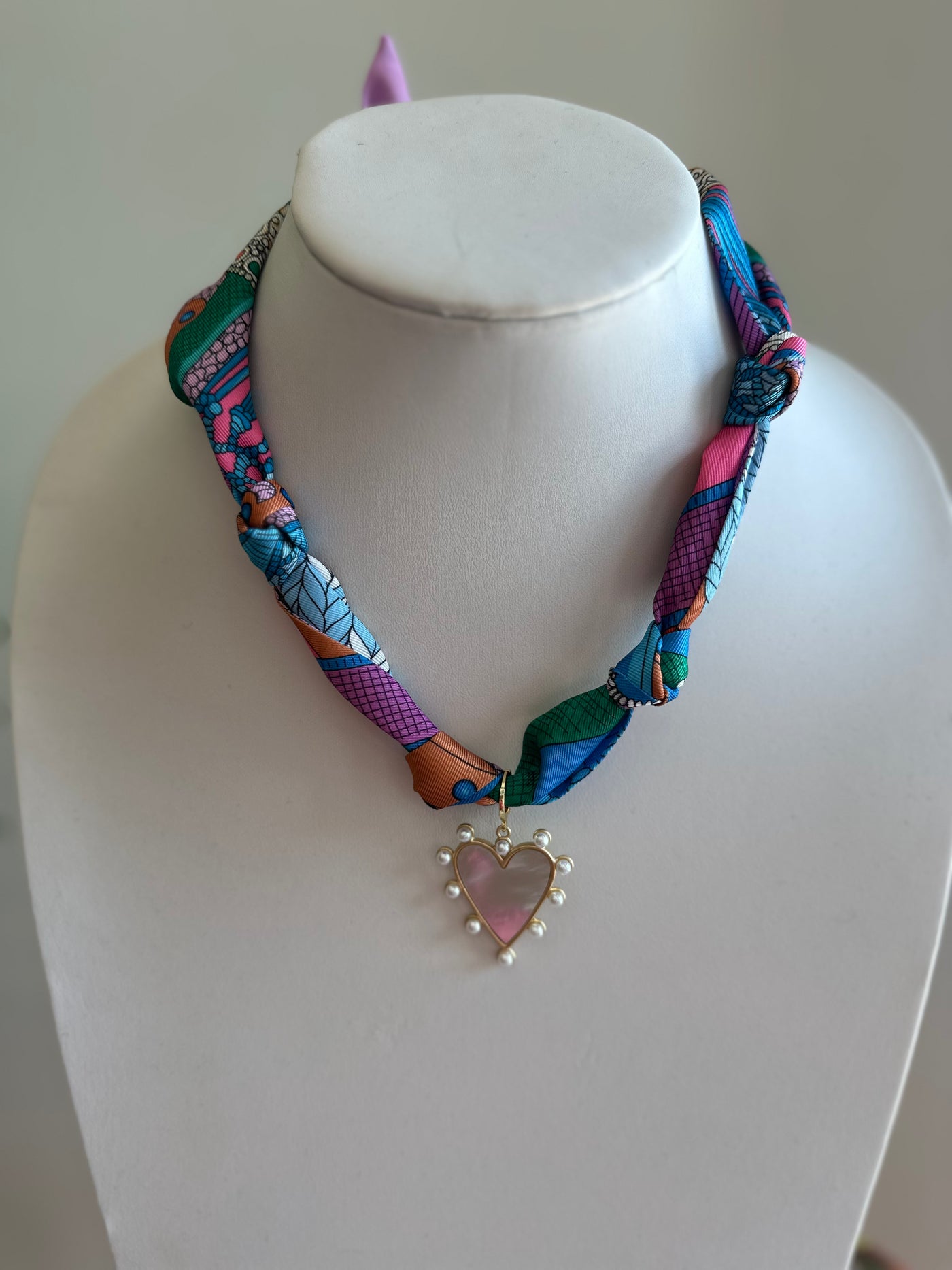 Scarf Necklace w Charm