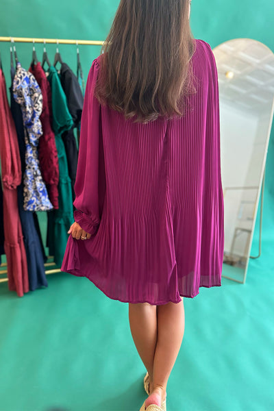 Orchid High Neck LS Dress