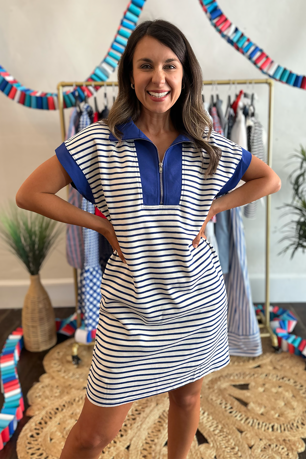 princess polly baby blue dress Dark Denim Zip Up Mini Dress