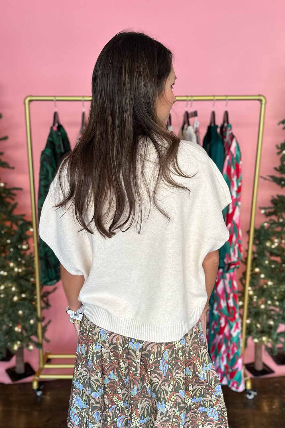 Boxy Drop Shoulder SS Sweater Natural