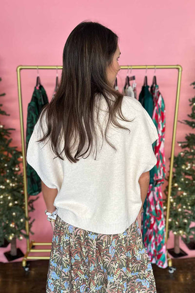 Boxy Drop Shoulder SS Sweater Natural