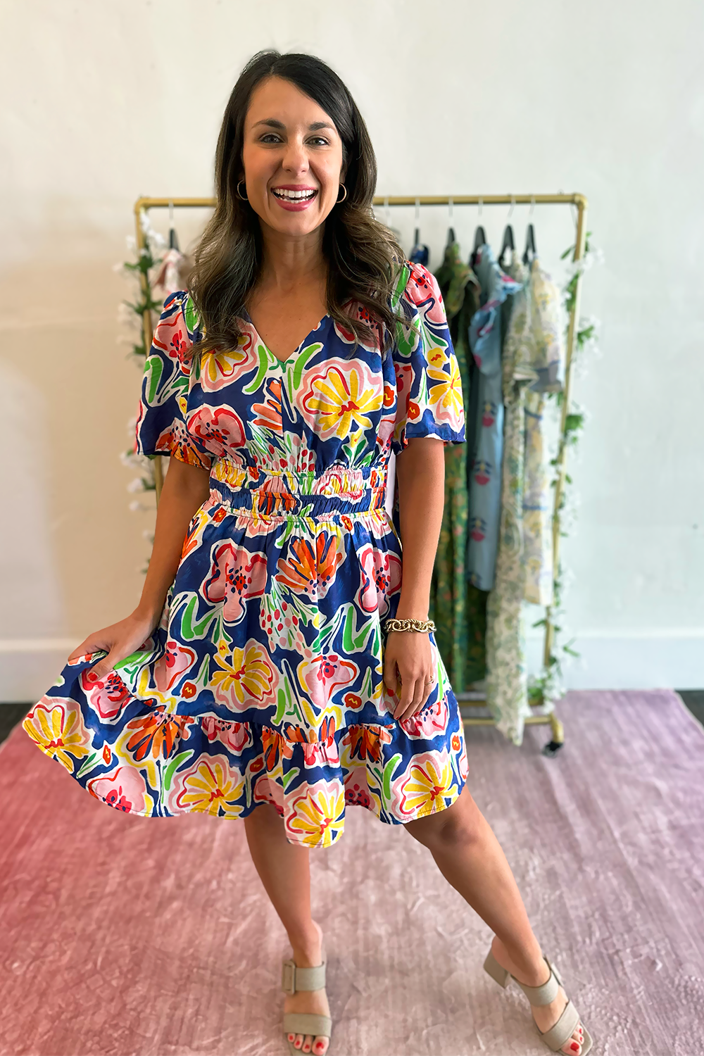 bright floral formal dress Floral-Print Lemon Yellow Long Prom Dress Lemon / 2