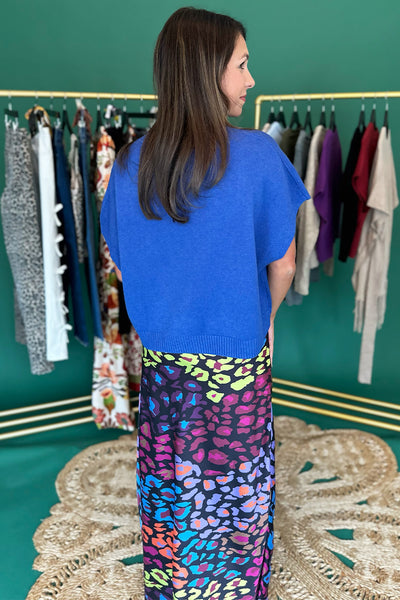 Boxy Drop Shoulder SS Sweater Cobalt