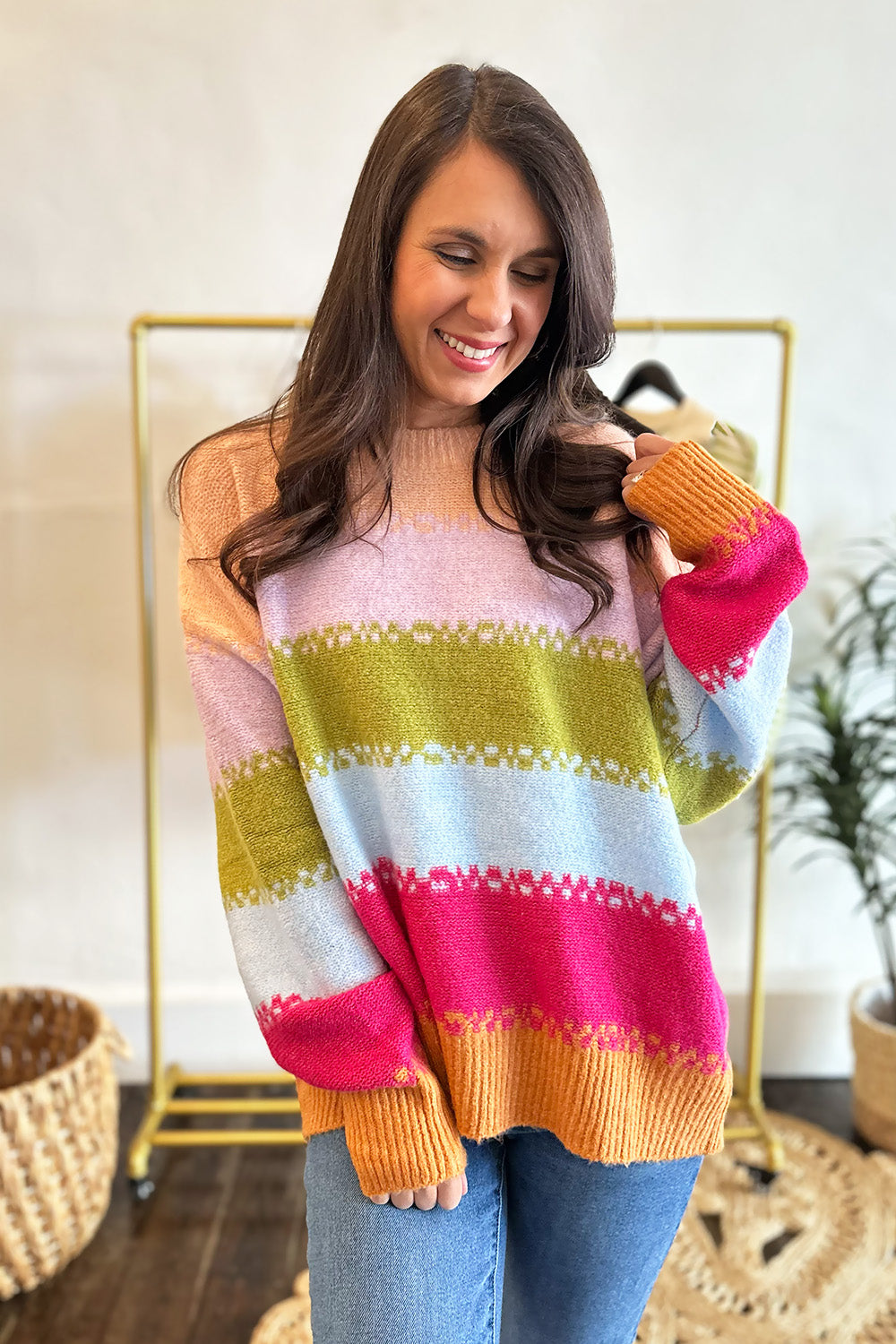 Multi Color Thick Stripe Sweater