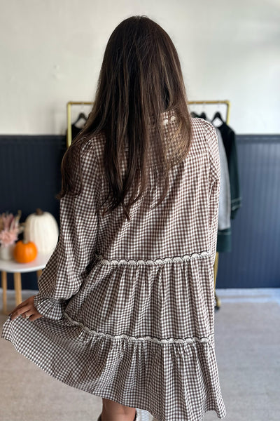 Brown Gingham Dress