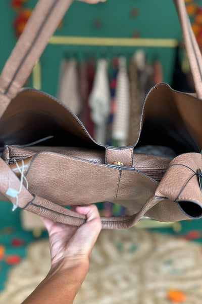 Faux Leather Slouch Tote
