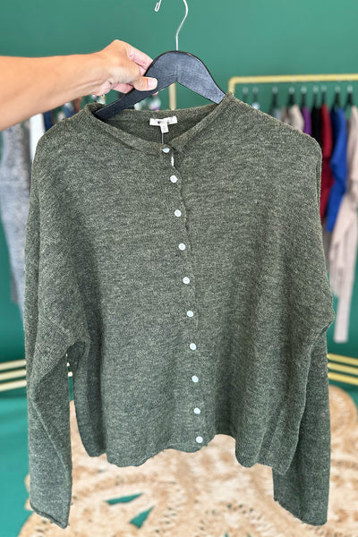Button Front Cardigan Olive