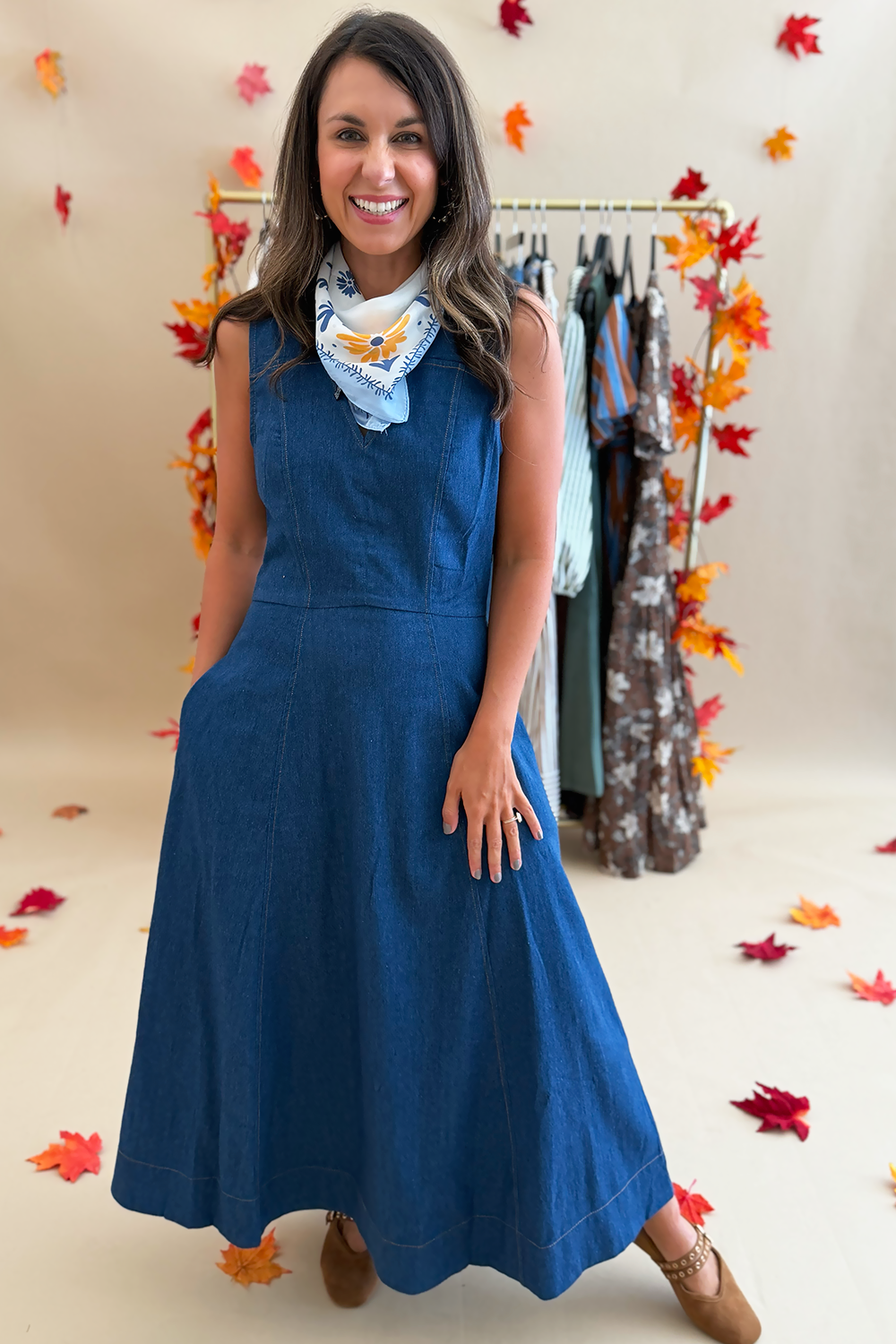denim stretchy dress Dark V-Neck Winter Black Tie Wedding Color:Skyride Style Season Description:FALL 2023 DELIVERY 3 making it perfect for
