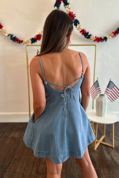 Denim Braid Detail Dress