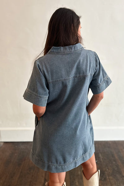 Denim Collared SS Dress