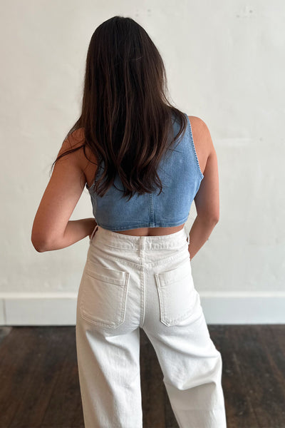 Denim Button Vest