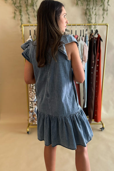 Denim Bow Detail Dress
