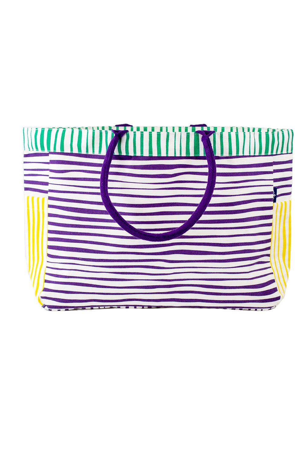Purple Yellow Striped Tote Bag