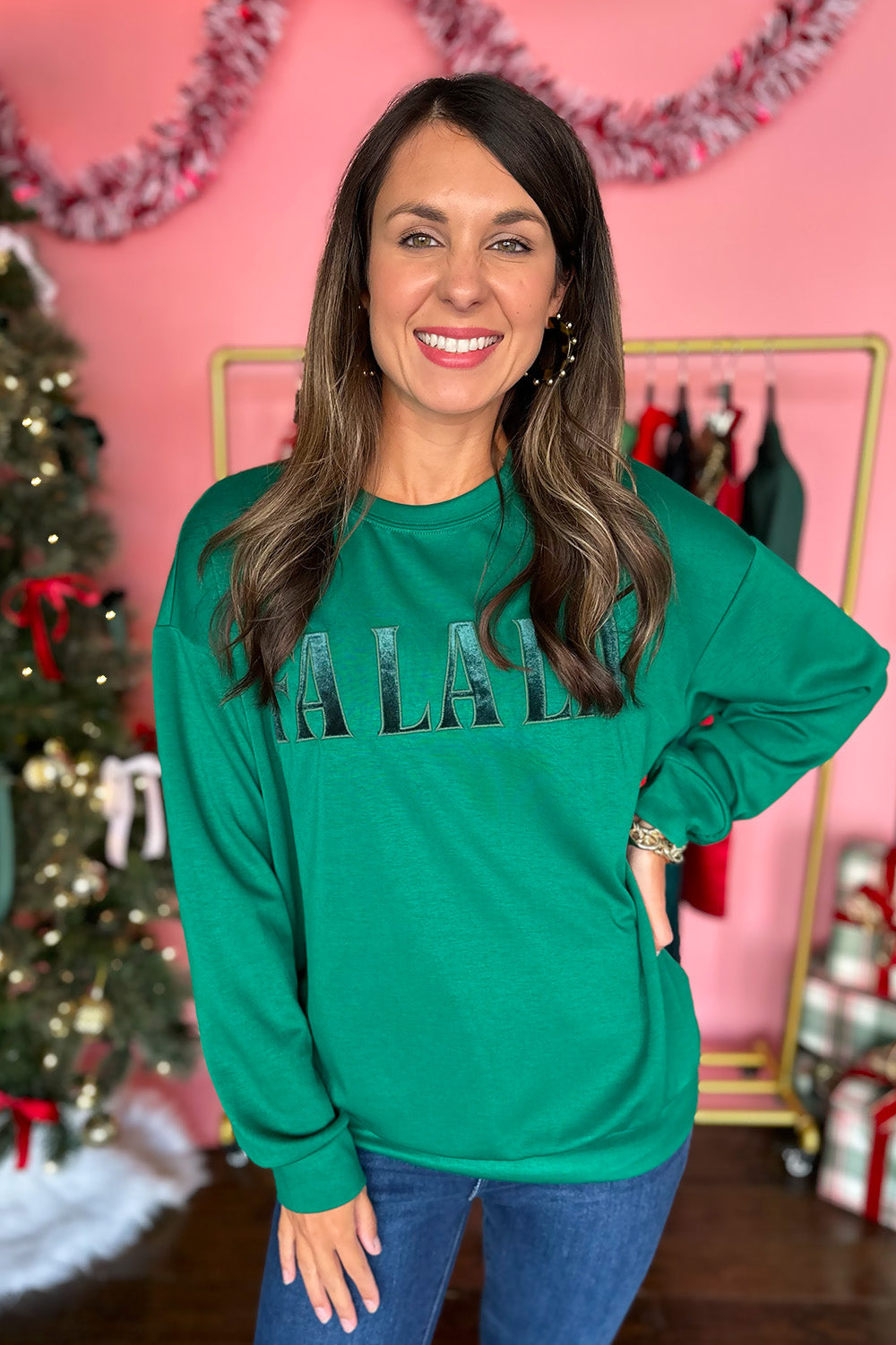 Fa La La Green Pullover