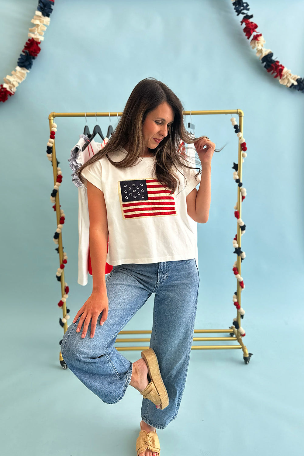 Cropped American Flag Tee