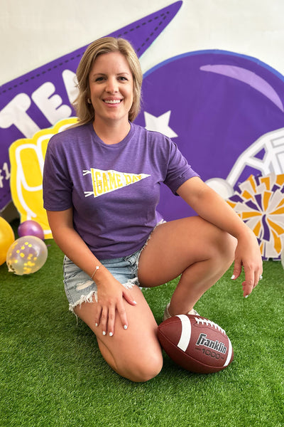 Purple Game Day Pennant Tshirt