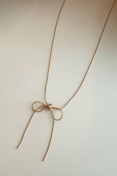 Gold Bow Necklace