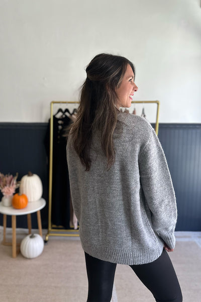Gray Turtleneck Sweater