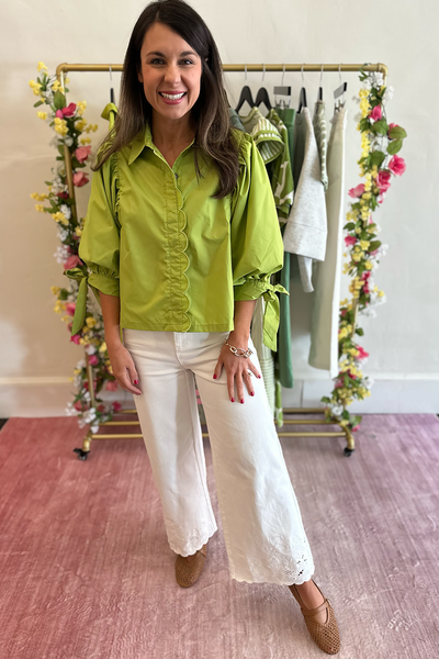 White Embroidered Eyelet Pants | High Waisted Scallop Hem | Entro Truly Yours White Embroidered Eyelet Pants | High Waisted Scallop Hem | Entro Truly Yours