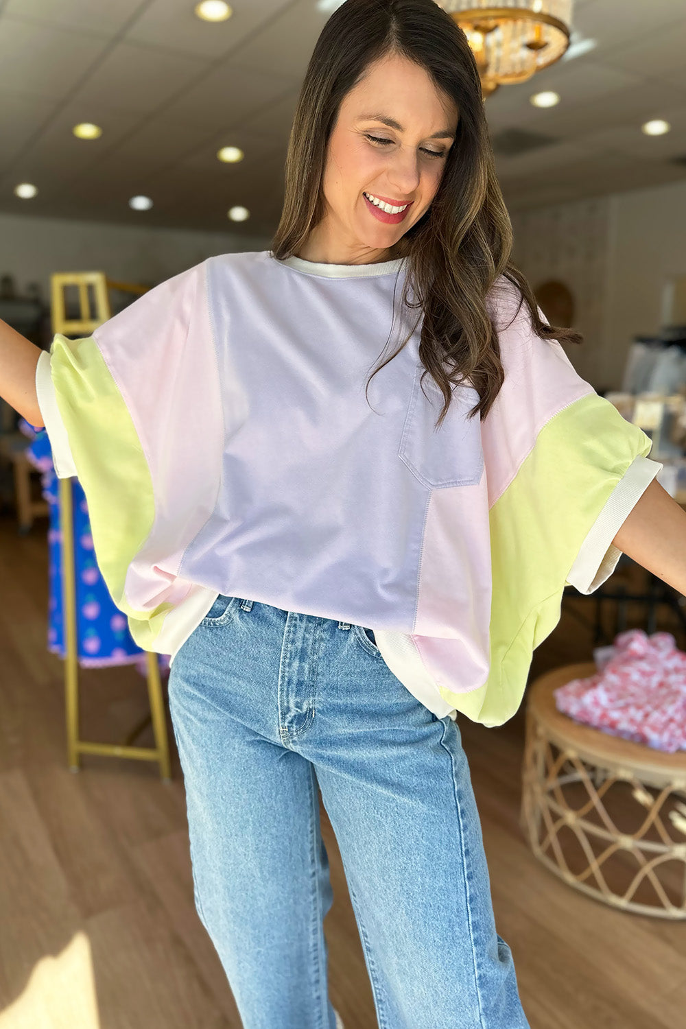 Lavender Pink Lime SS Top