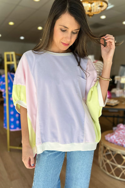 Lavender Pink Lime SS Top