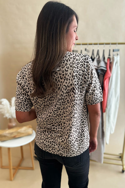 Leopard Short Sleeve Sweater