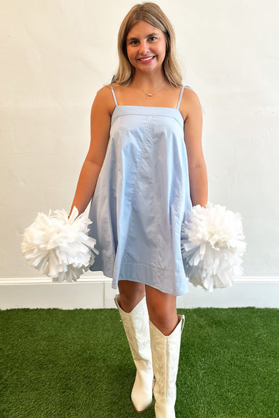 Light Blue Tie Strap Dress
