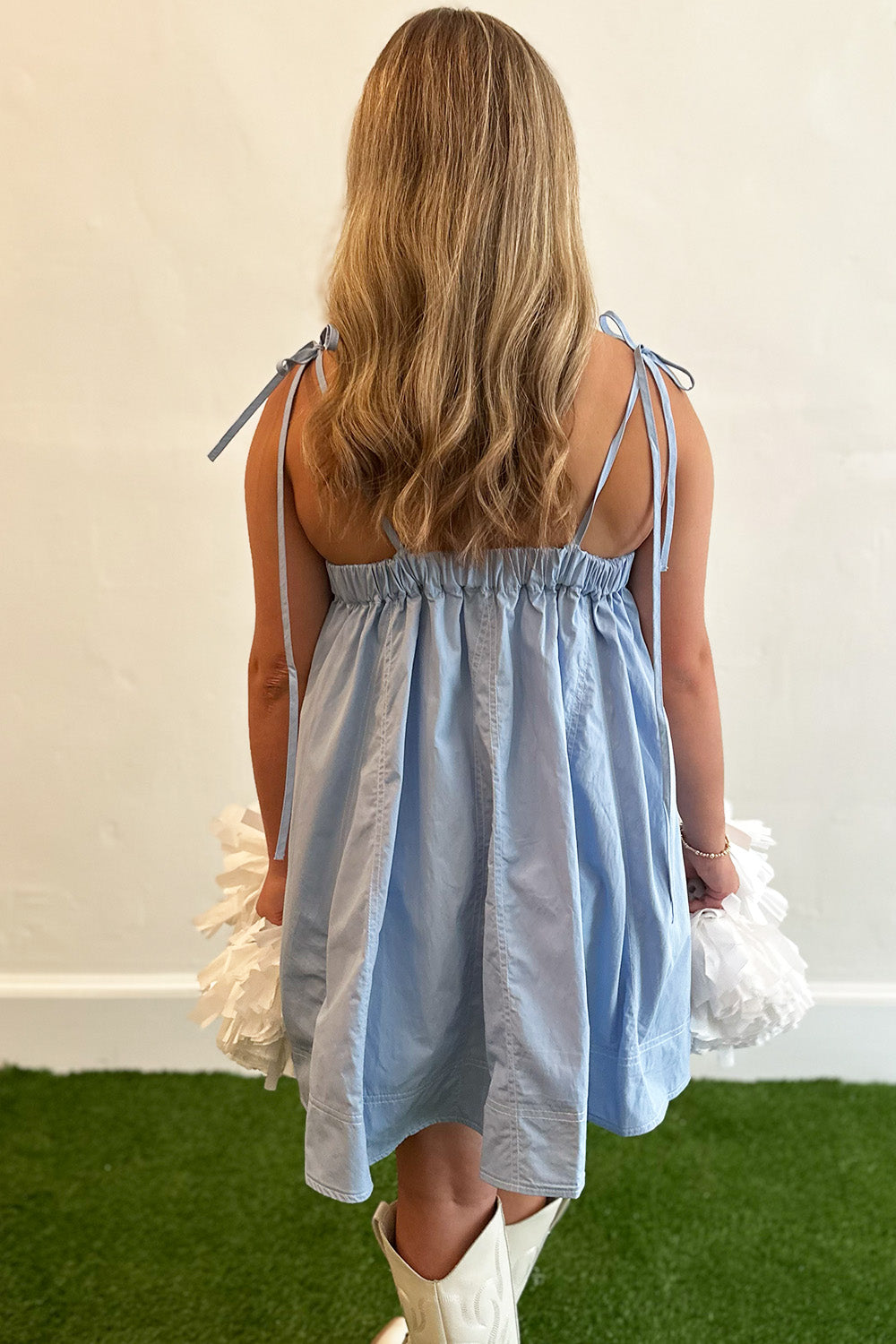 Light Blue Tie Strap Dress