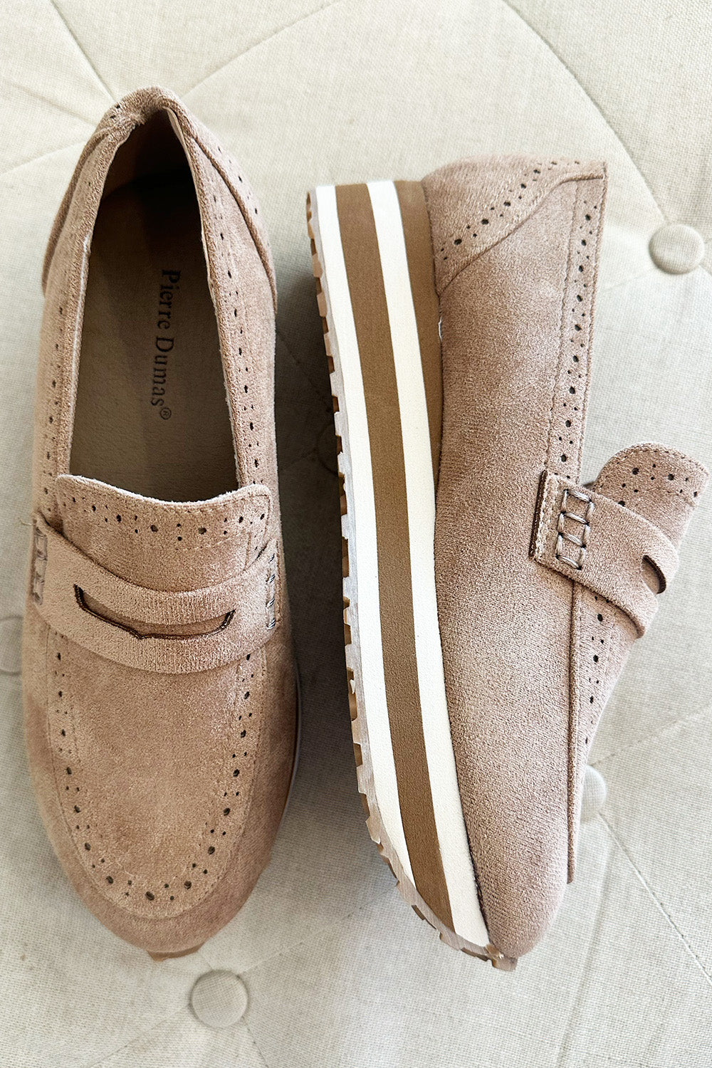 Brown Suede Platform Loafer