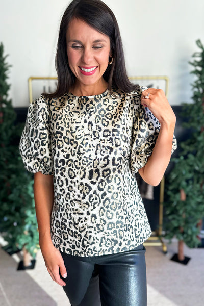 Black and Gold Leopard Blouse