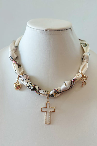Multi Charm Scarf Necklace