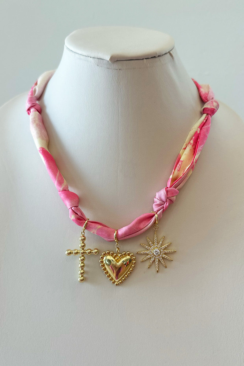 Multi Charm Scarf Necklace