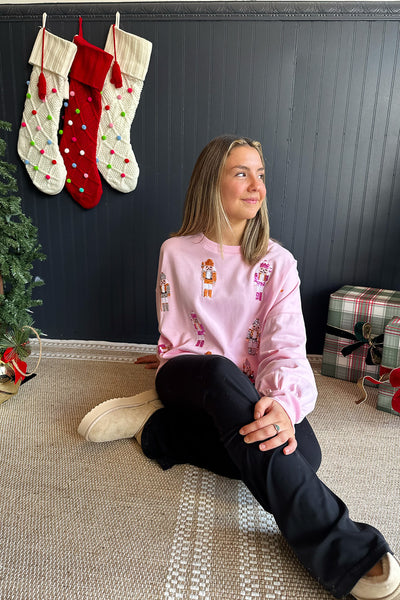 Pink Sequin Nutcracker Sweatshirt