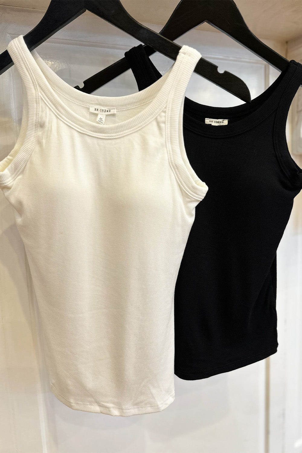 Padded High Neck Tank Black