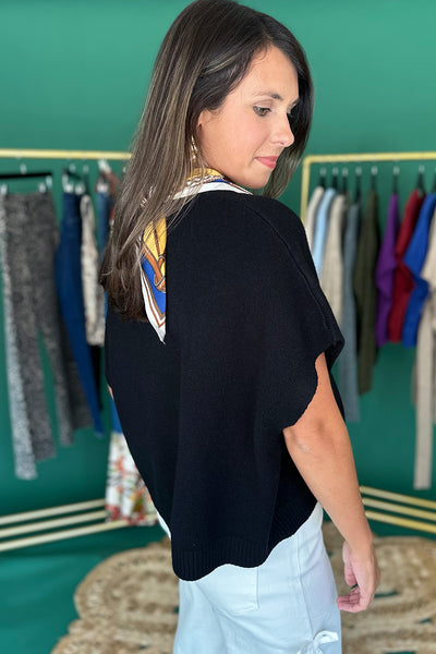 Boxy Drop Shoulder SS Sweater Black