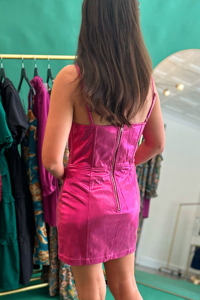 Metallic Pink Corset Dress