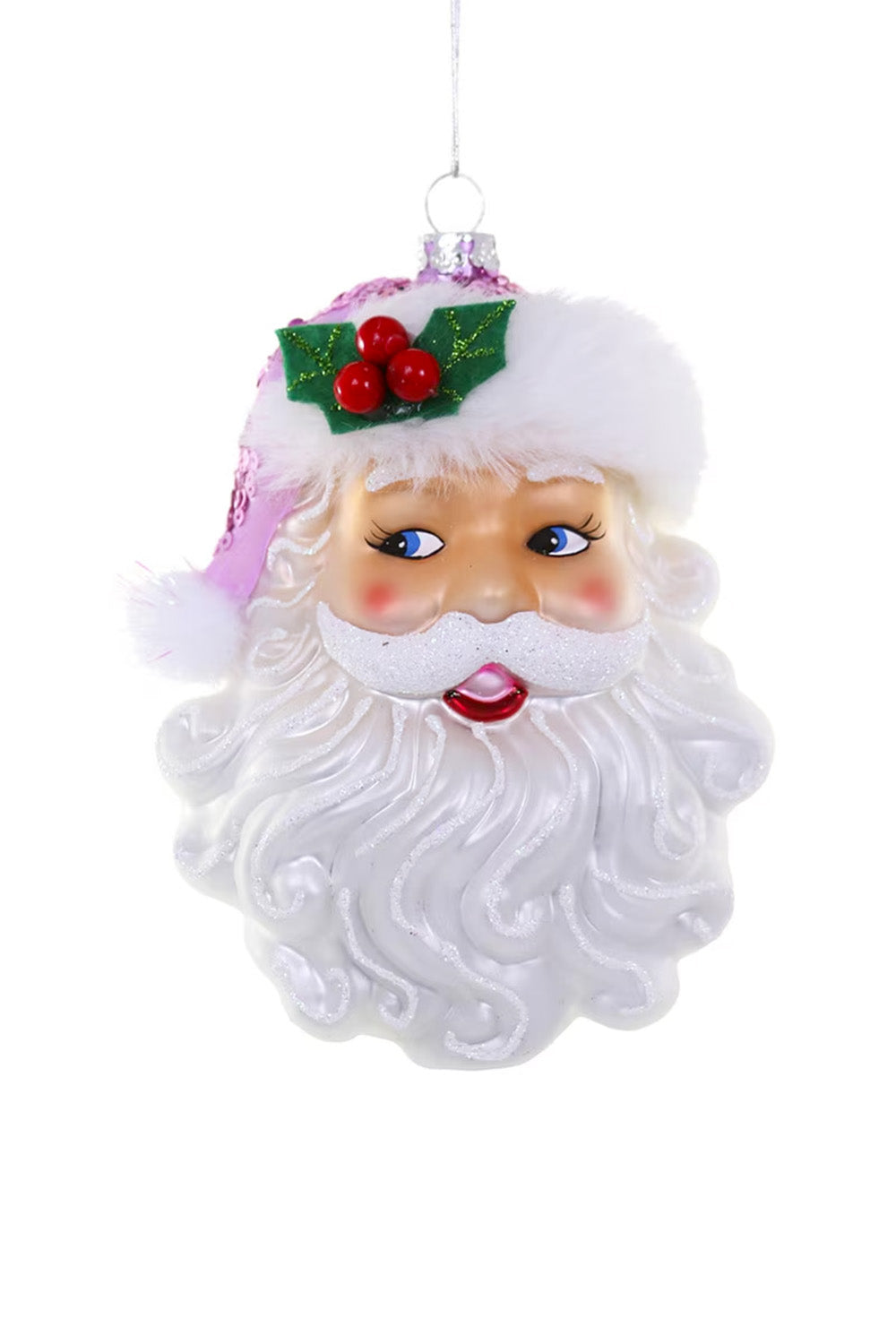 Retro Pink Santa Ornament