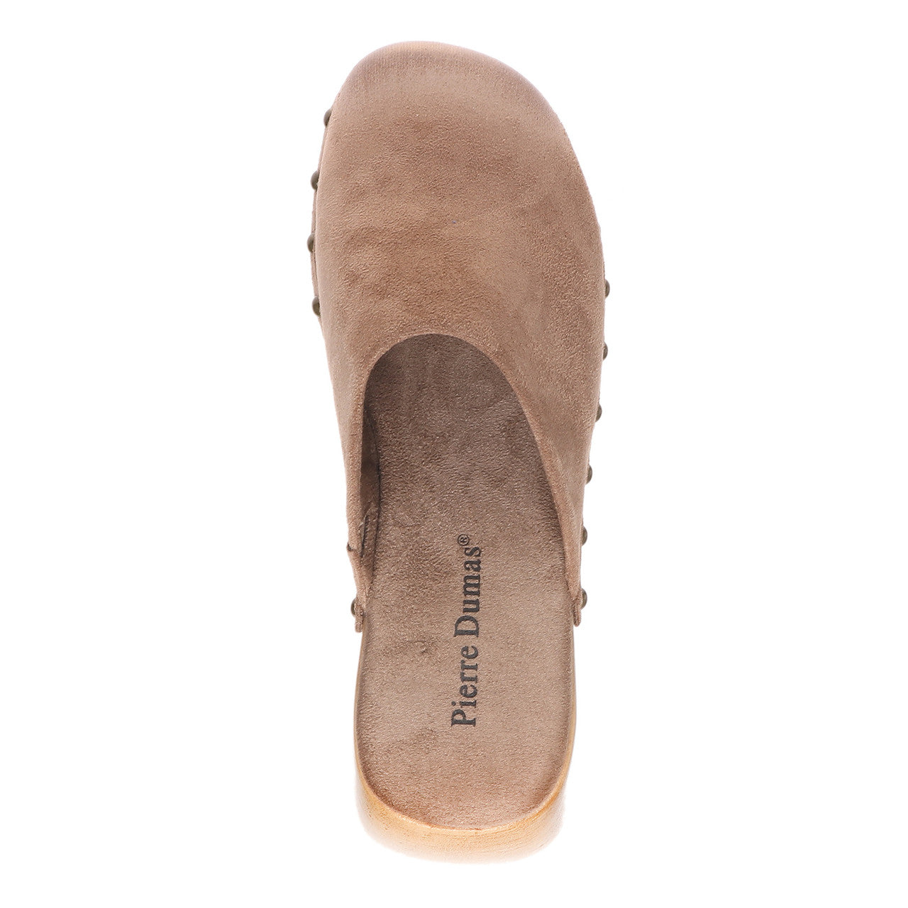 Taupe Suede Studded Clog