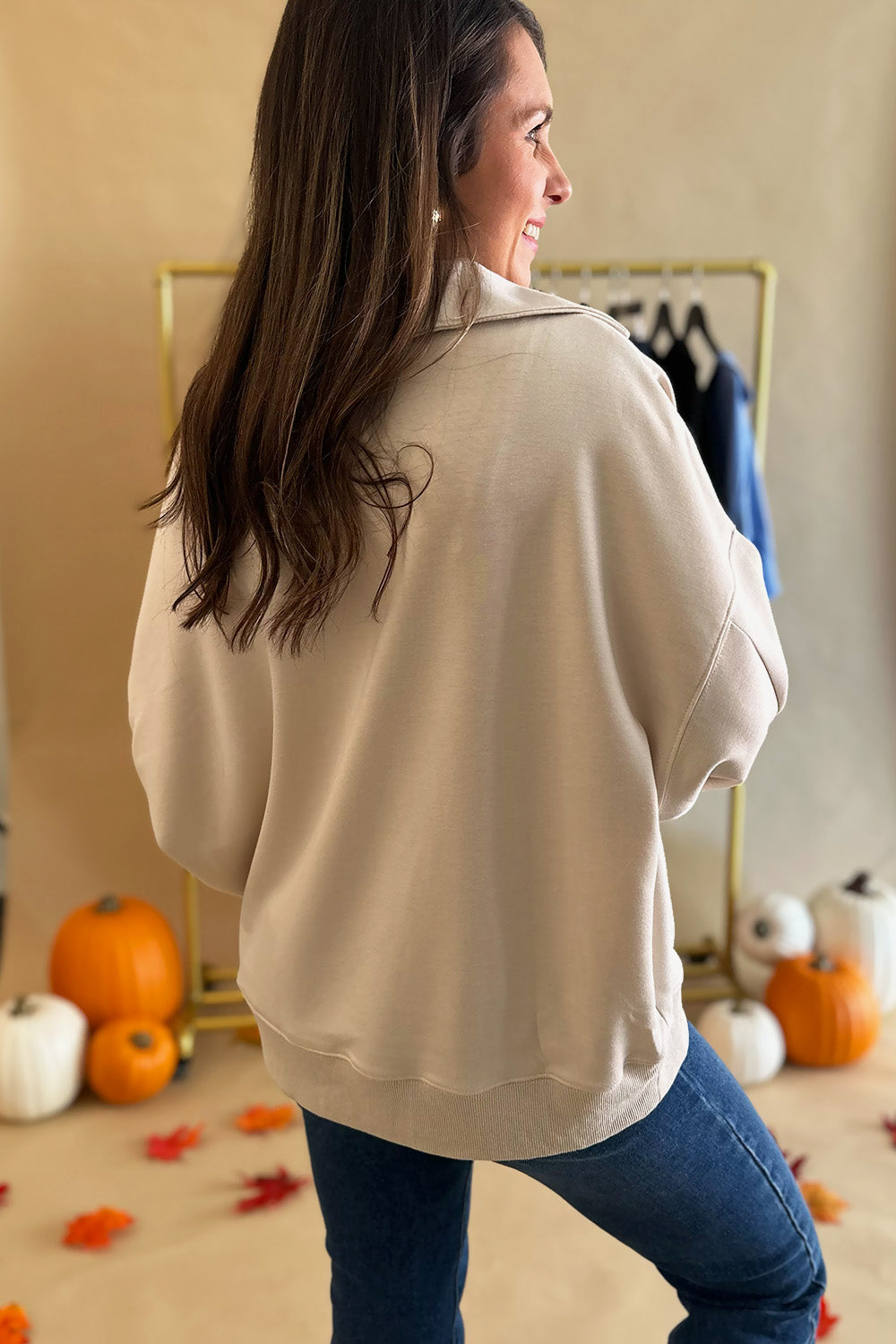 Soft Collared Pullover Ecru
