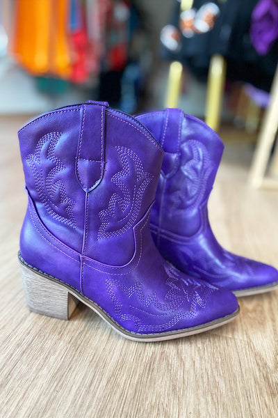 Short Purple Cowboy Boot
