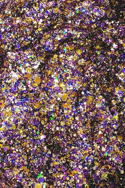 Purple & Gold Cosmetic Glitter Gel