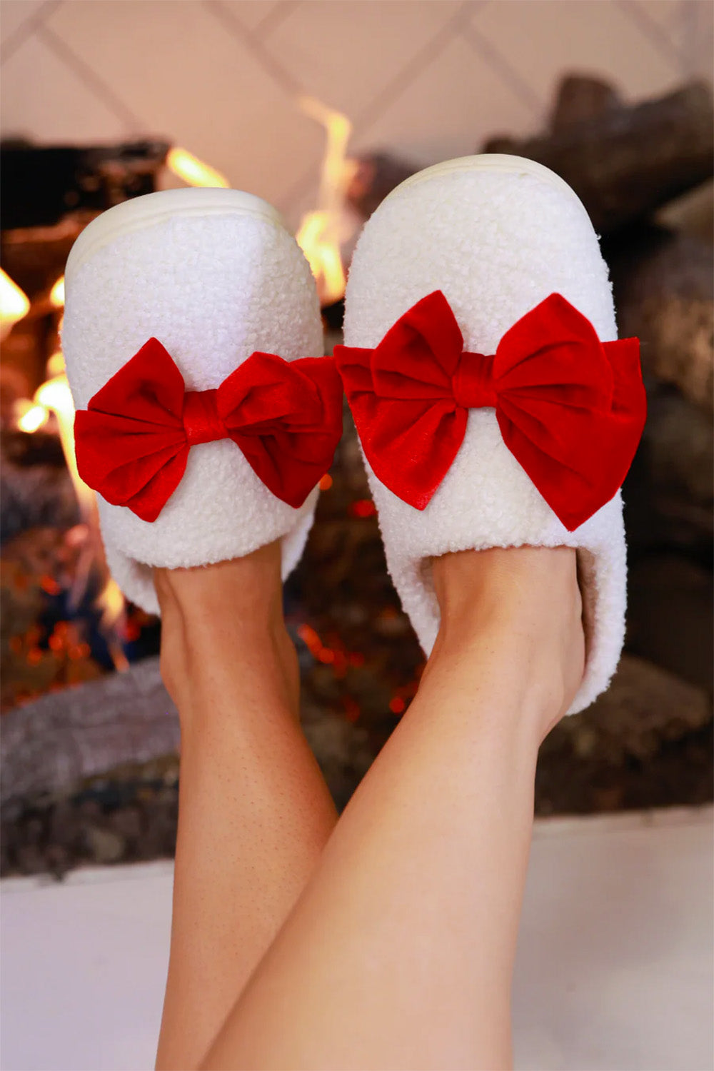 Bow Slippers Red