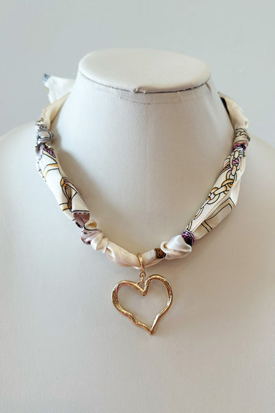 Scarf Necklace w Charm