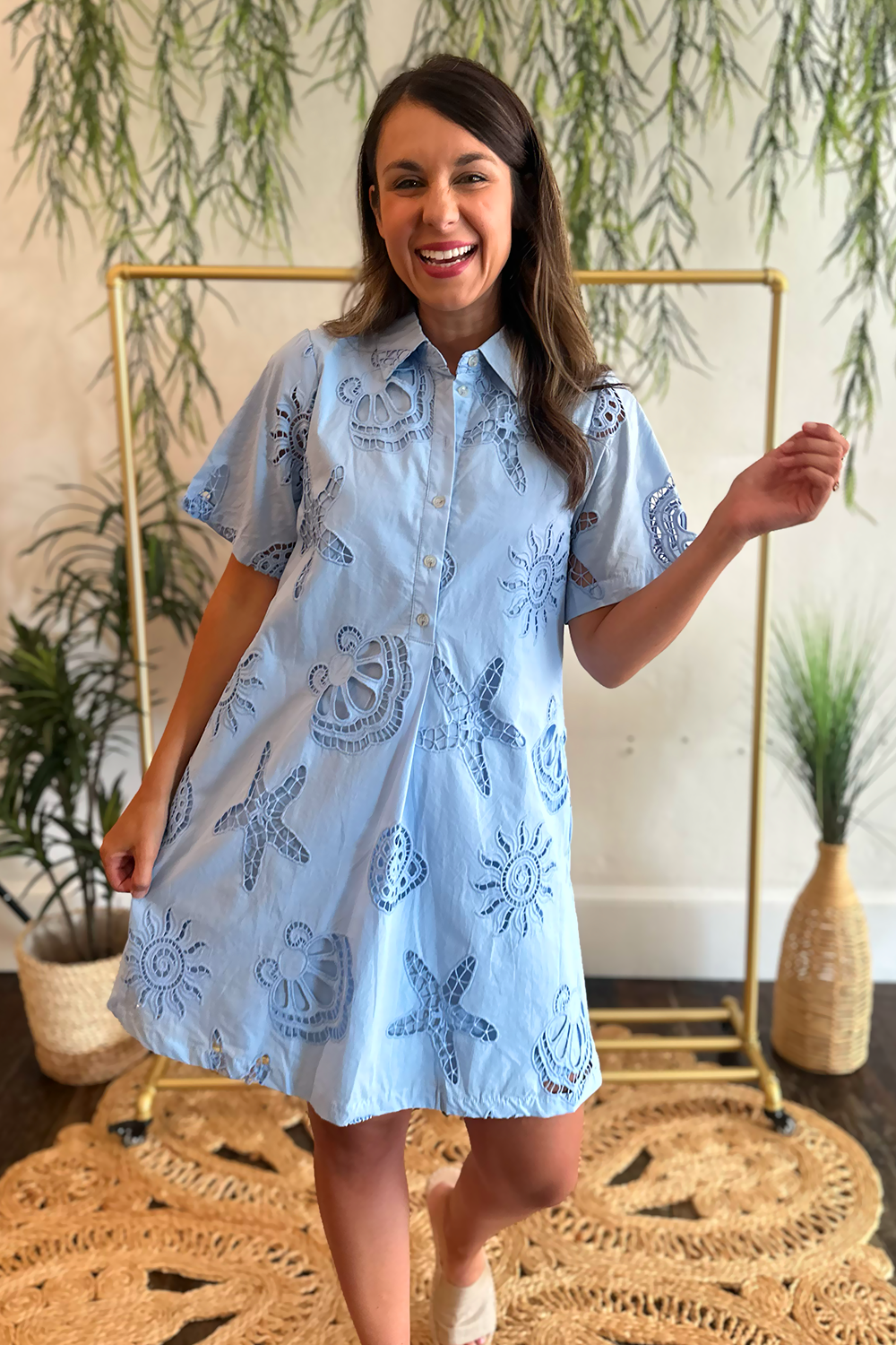 starfish dress Starfish Lace SS Collared Dress Blue – Truly Yours