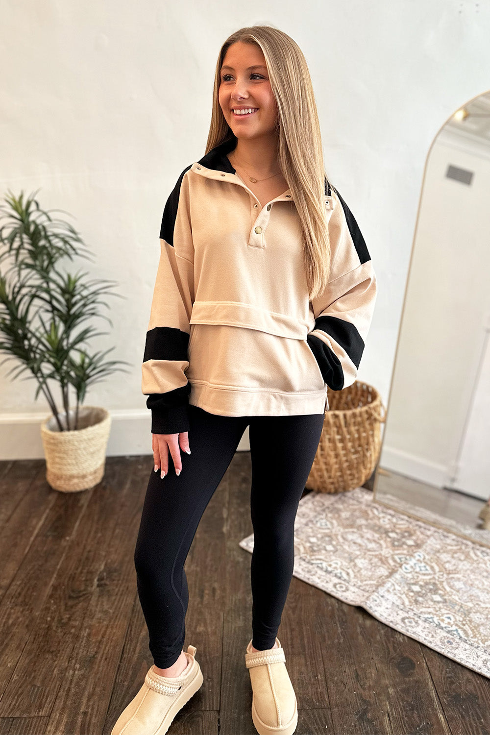 Black and Beige Pullover