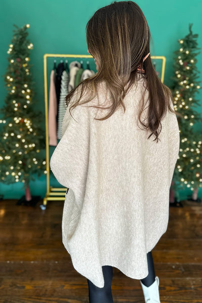 Tan Dolman Sleeve Open Front Cardigan
