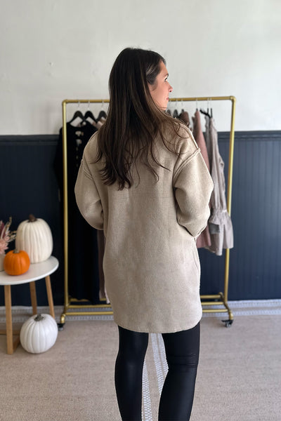 Oatmeal Long Button Front Cardigan