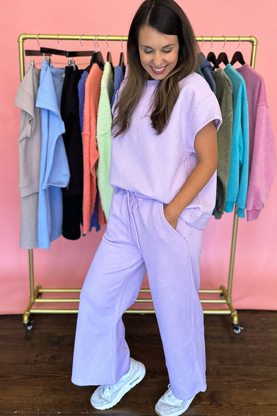 Textured Two Piece Set Lavender